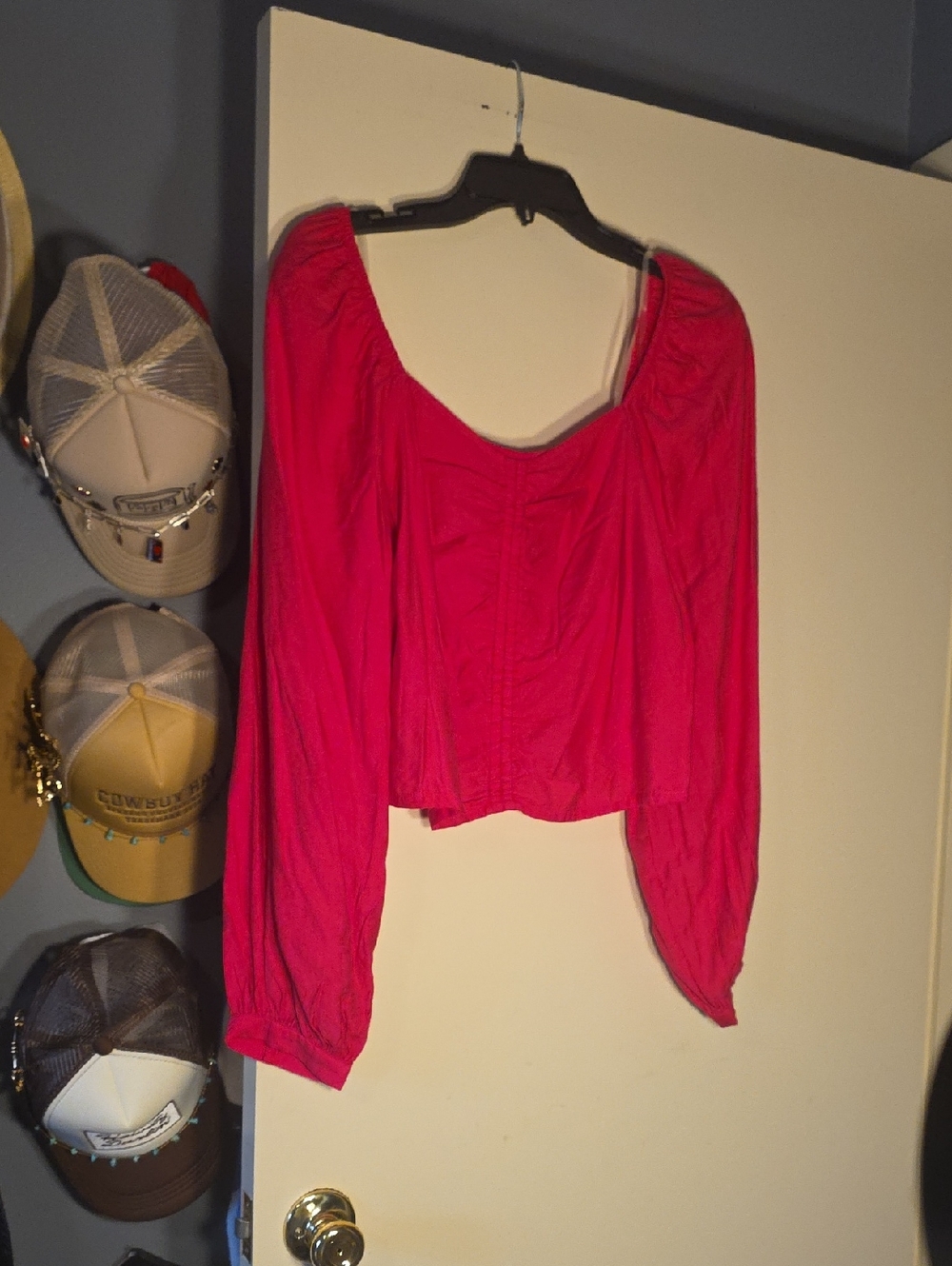 a new day Pink Square-Neck Long Sleeve Blouse